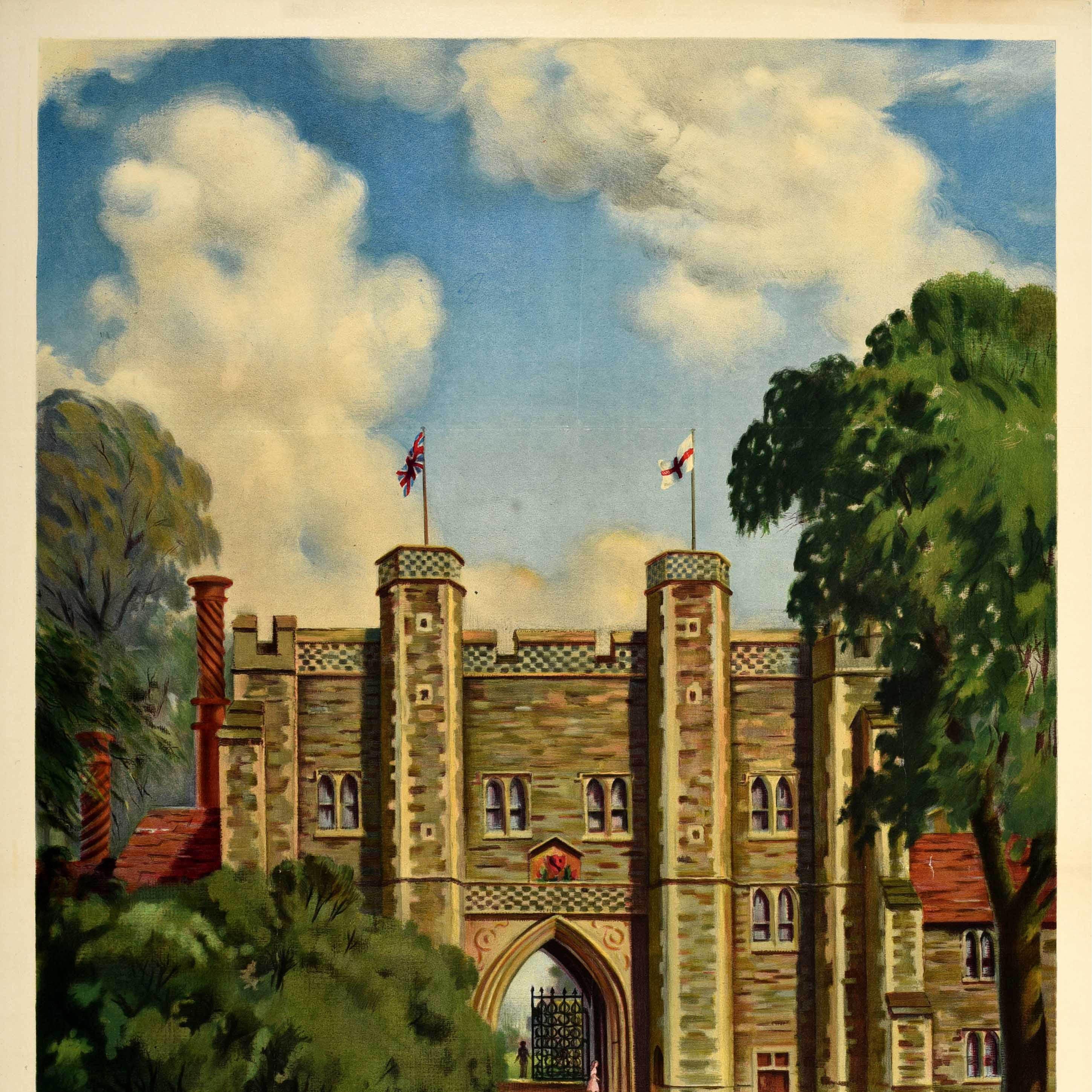 Original Vintage British Railways Travel Poster Essex St Osyth's Priory England In Good Condition For Sale In London, GB