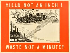 Original Vintage British WWII Propaganda Poster Yield Not An Inch War Effort