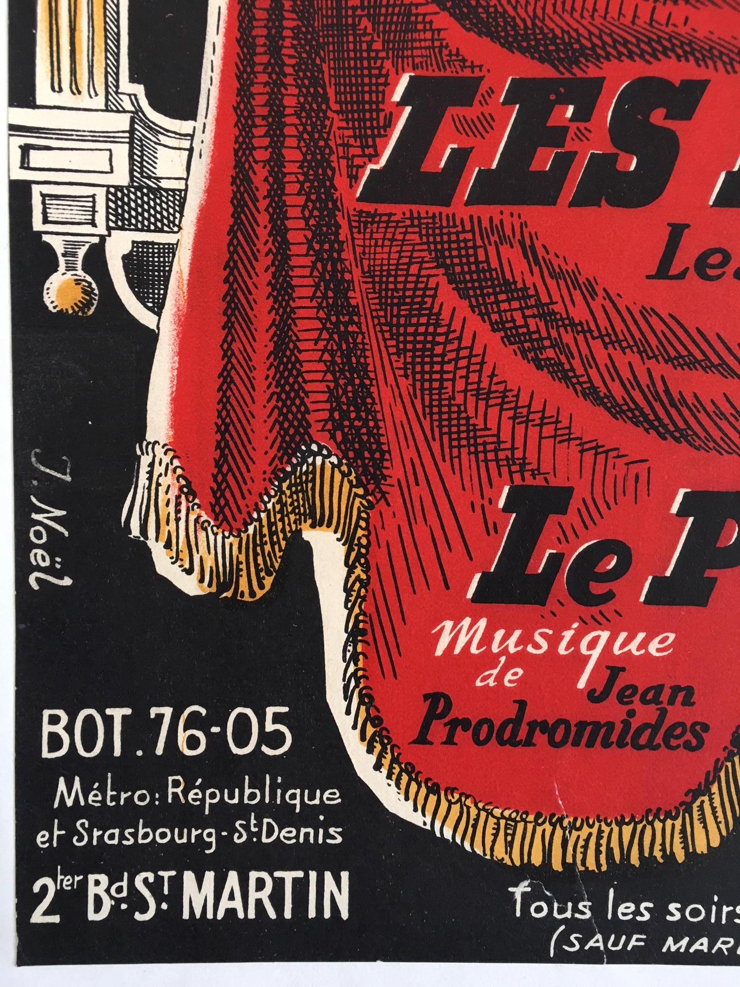 Original Vintage Cabaret and Theatre Lithograph Poster, 'Marcel Marceau', 1950 In Excellent Condition In Melbourne, Victoria