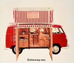 Original Vintage Camper Van Poster Volkswagen Campmobile Getaway Car Wagon VW