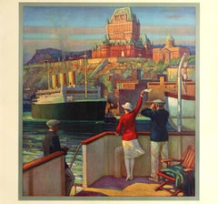 Original Vintage Canadian Pacific Steamships Poster - Empresses Of The Atlantic