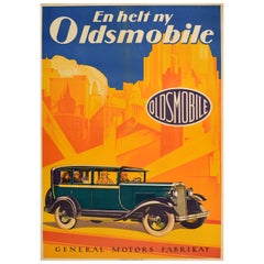 Affiche publicitaire originale ancienne Oldsmobile Metropolis General Motors