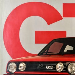 Original Vintage Car Advertising Poster Volkswagen Golf GTI Germany Automobile