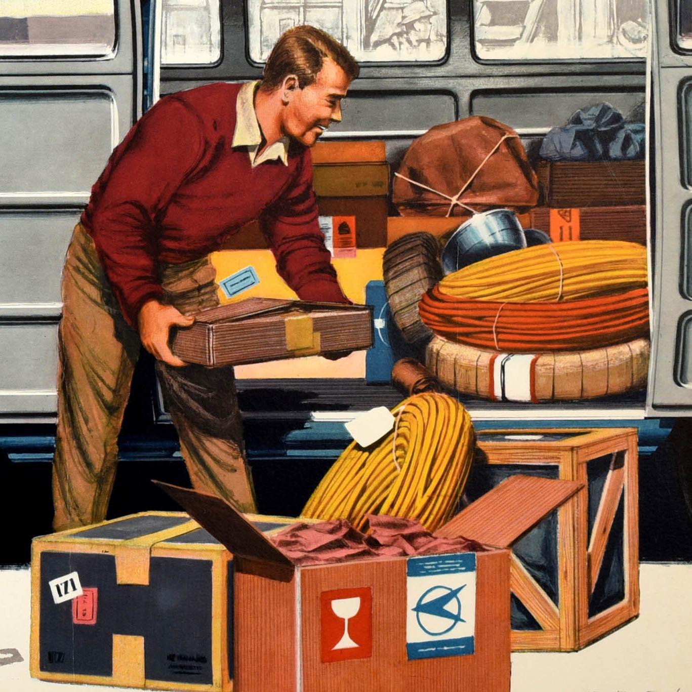 Poster d'epoca originale per auto VW Station Wagon Volkswagen Splitscreen Camper Van In condizioni buone in vendita a London, GB