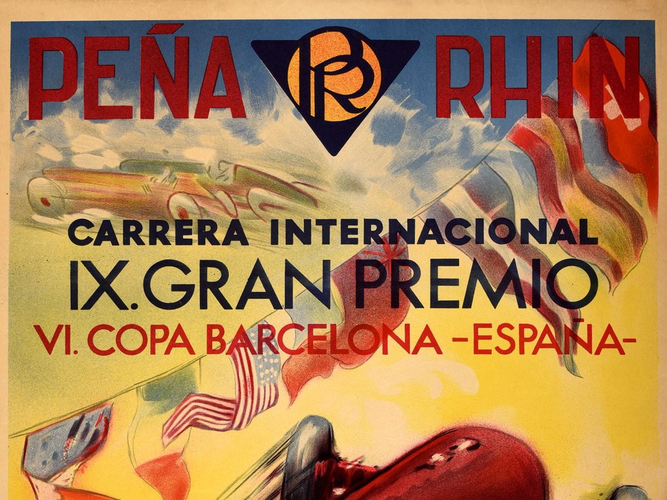 1946 Barcelona Spain Spanish European Vintage Travel Advertisement Poster