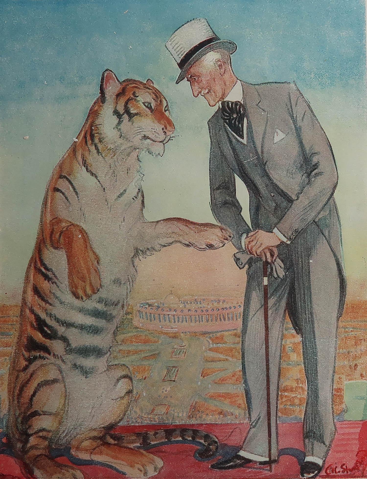 Super Bild von Lord Willingdon

Ursprünglich eine Platte aus Punch oder The London Charivari

Veröffentlicht 1934

Die angegebenen Maße beziehen sich auf die Papiergröße und nicht auf das tatsächliche Bild.


