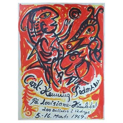 Original vintage Carl-Henning Pedersen at Louisiana poster 1969