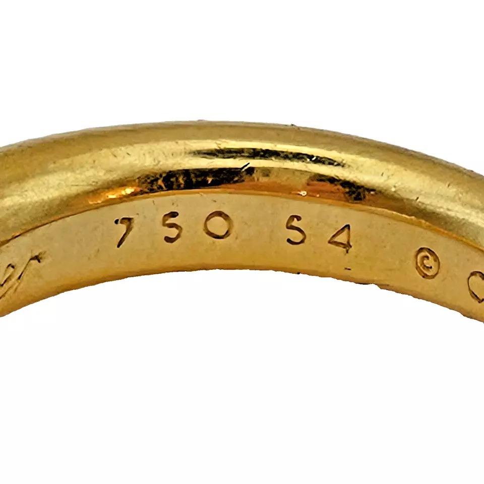Femenino o masculino Original Anillo Vintage Cartier Paris Perla de oro amarillo de 18 quilates y perla natural