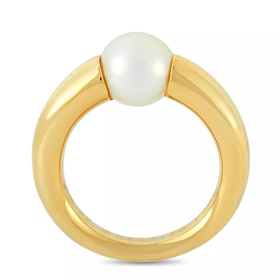 Original Anillo Vintage Cartier Paris Perla de oro amarillo de 18 quilates y perla natural 4