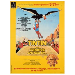 Original Vintage Cartoon Film Poster Tintin Et Le Temple Du Soleil Family Movie