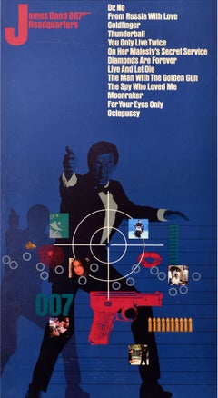 Original Vintage CBS Fox Video Advertising Poster James Bond Headquarters 007