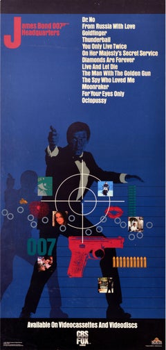 Original Vintage CBS Fox Video Advertising Poster James Bond Headquarters 007
