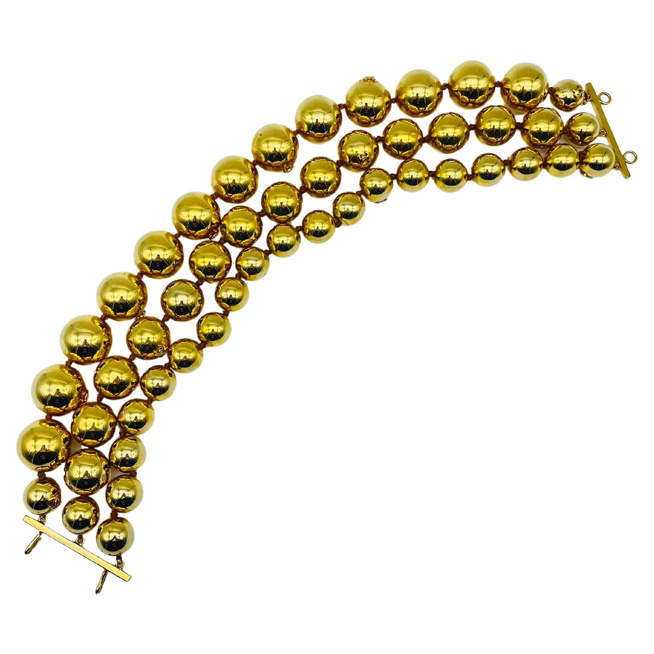 Original Vintage Chanel Gold Logo Perlen-Halskette, selten (Art déco) im Angebot