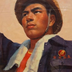 Cartel Vintage Original Chino Propanda, Mantén la Patria en el Corazón y el Todo