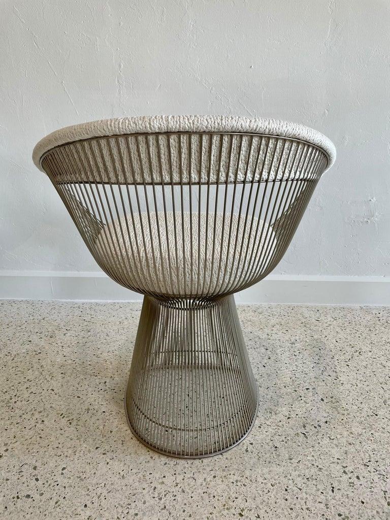 Original Vintage Chrome Warren Platner for KNOLL Armchairs, Pair In Good Condition For Sale In East Hampton, NY