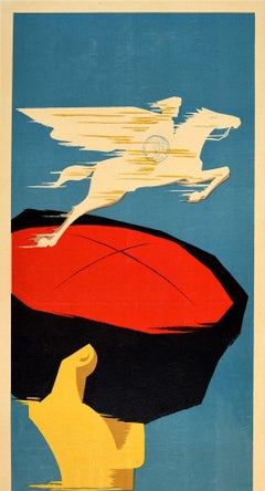 Original Vintage Circus Poster For The Alibek Cyrk Horse Rider Performance Art