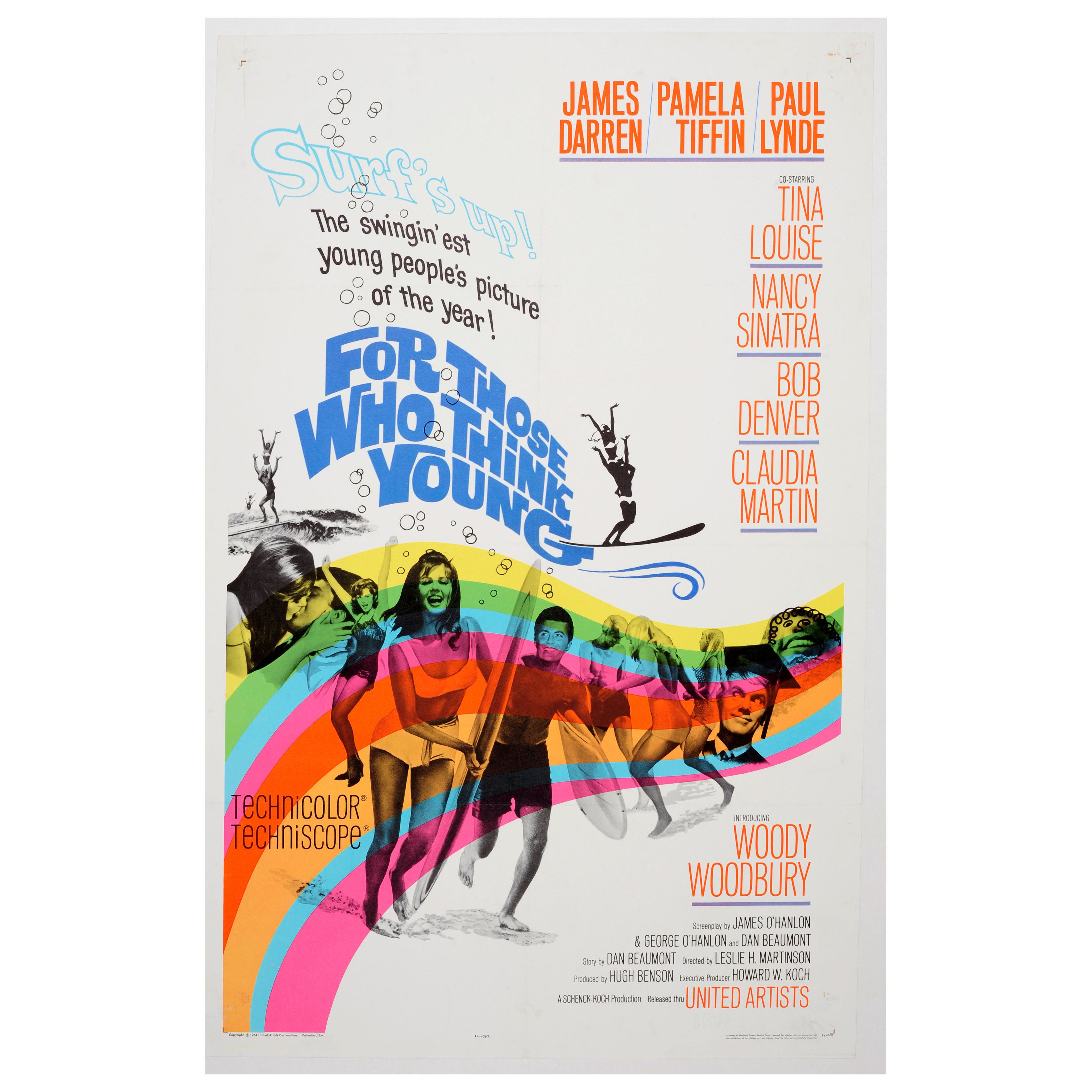 Original Vintage Comedy Movie Poster For Those Who Think Young Surfing