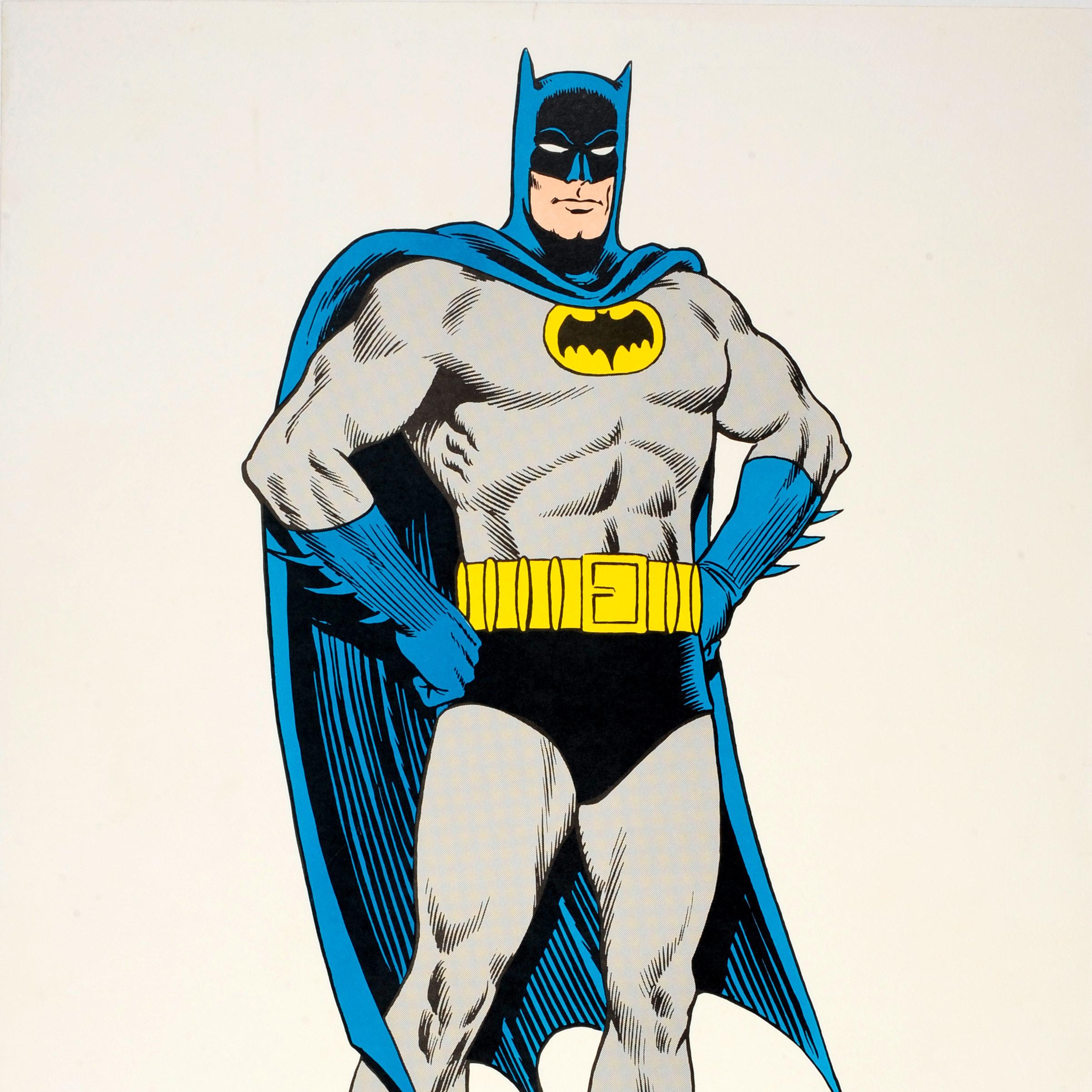 Americano Poster originale d'epoca del fumetto supereroistico con Batman, il crociato con il cappuccio in vendita