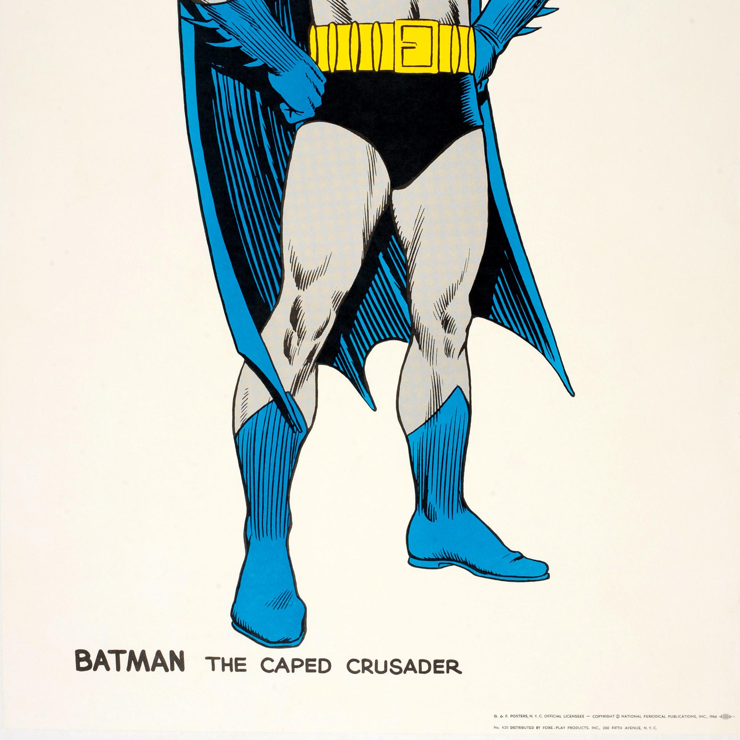Original-Vintage- Comic- Superhero-Poster aus dem Comic-Buch mit Batman, „The Caped Crusader“ im Zustand „Hervorragend“ im Angebot in London, GB