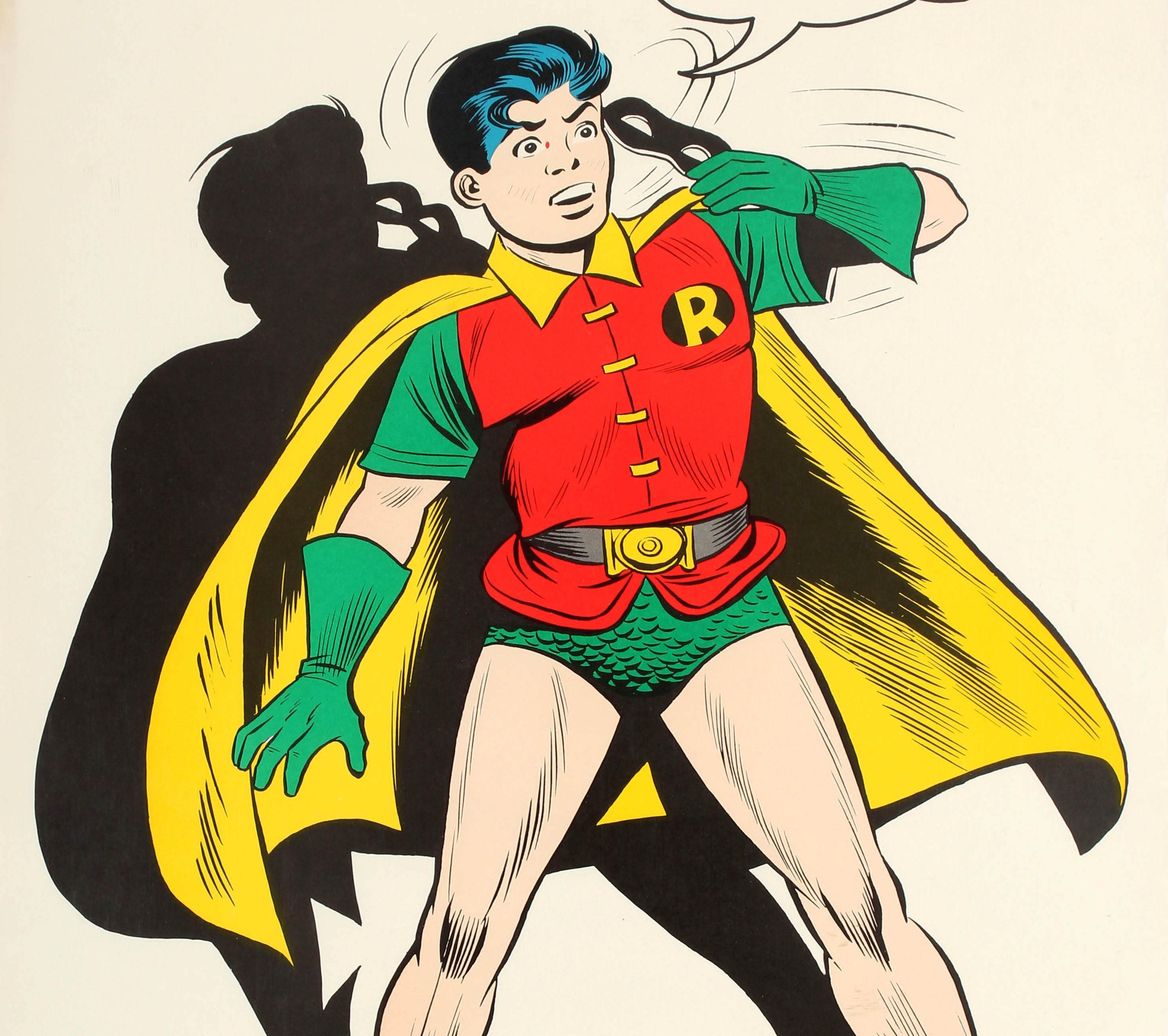 Original Vintage Comic Book Superhero Poster Robin The Boy Wonder Hold It  Batman For Sale at 1stDibs | original robin, classic robin, robin batman