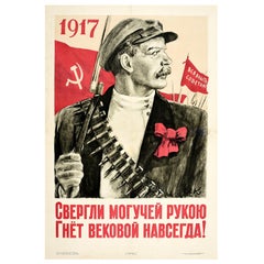 Original Used Communist Revolution Propaganda Poster All Power To The Soviets