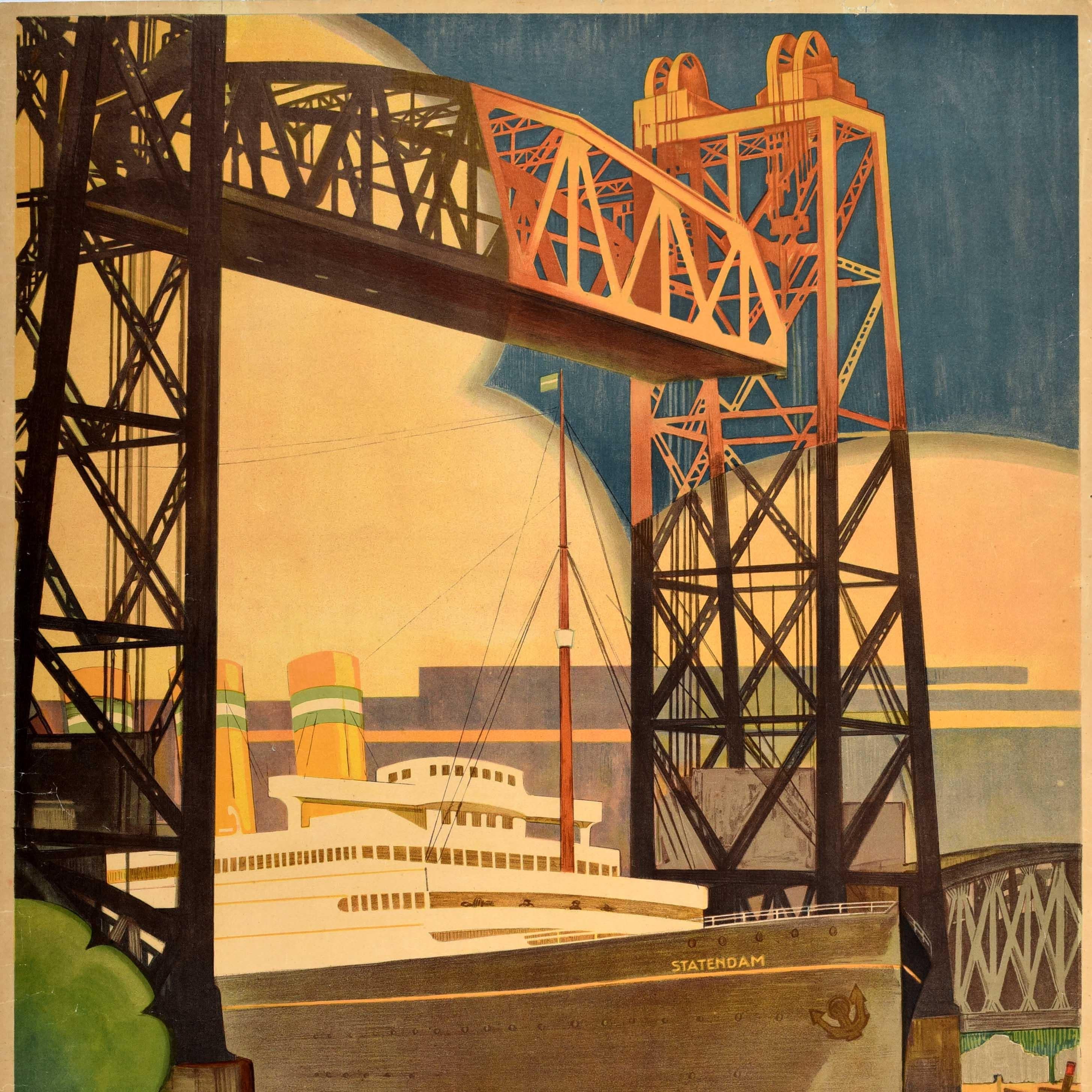 Dutch Original Vintage Cruise Ship Travel Poster Picturesque Holland Machiel Wilmink