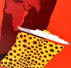 Original Vintage Cruise Travel Poster Lloyd Triestino Europa Italy South Africa