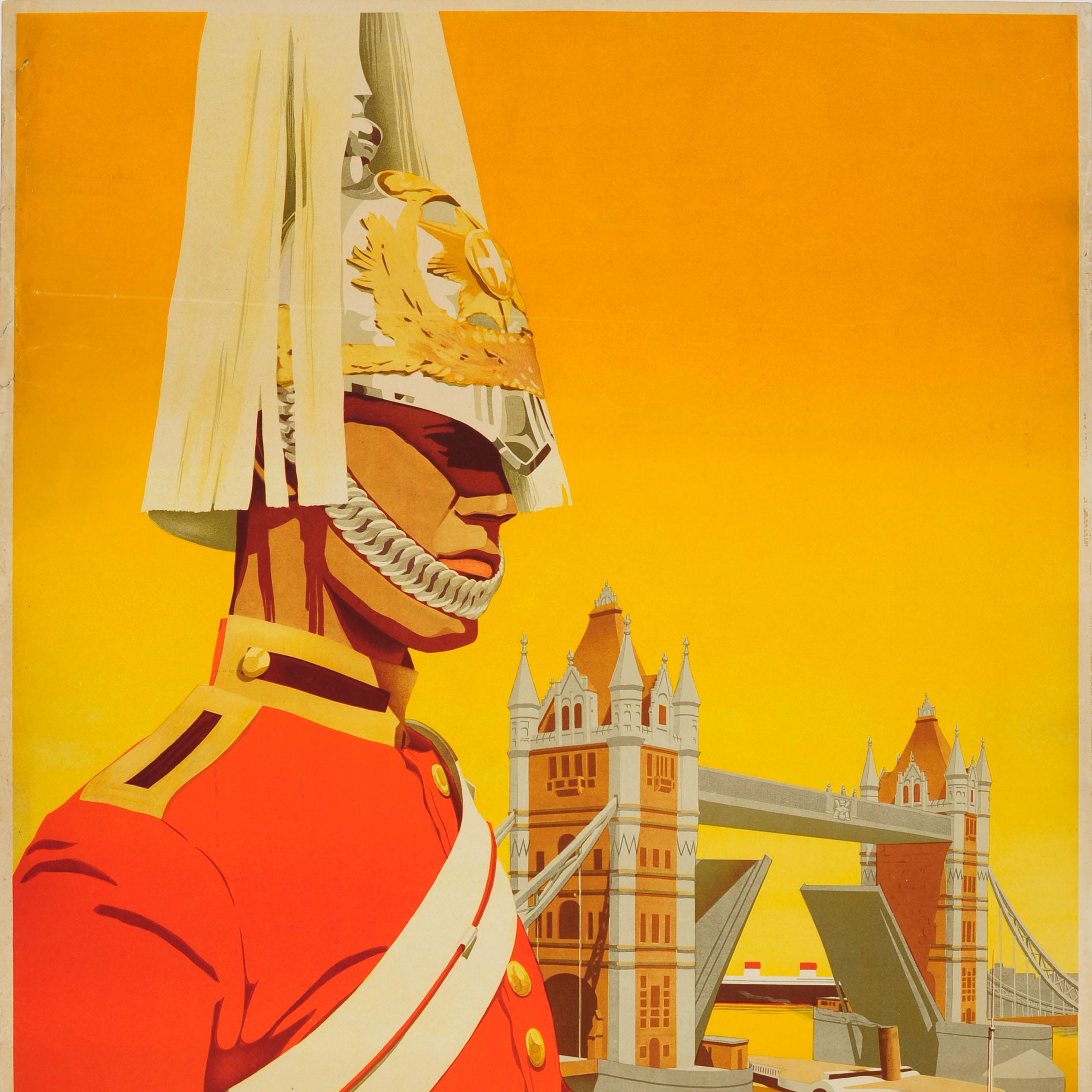 German Original Vintage Cruise Travel Poster London Reisen Hamburg Sud Ottomar Anton For Sale