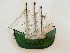 Original Vintage Curtis Jere Ship Boat Wall Sculpture