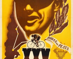 Original Vintage Cycling Race Poster Vuelta Ciclista Cataluna Race Spain Pirelli