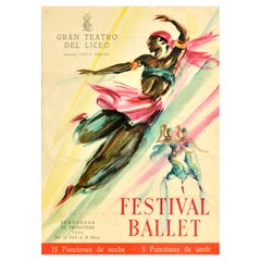 Original Vintage Dance Event Poster Ballet Festival Barcelona Spain Clapera Original Vintage Dance Event Poster Ballet Festival Barcelona Spain Clapera