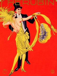 Original Vintage Dance Poster for the Munich Fasching Carnival at the Cherubin