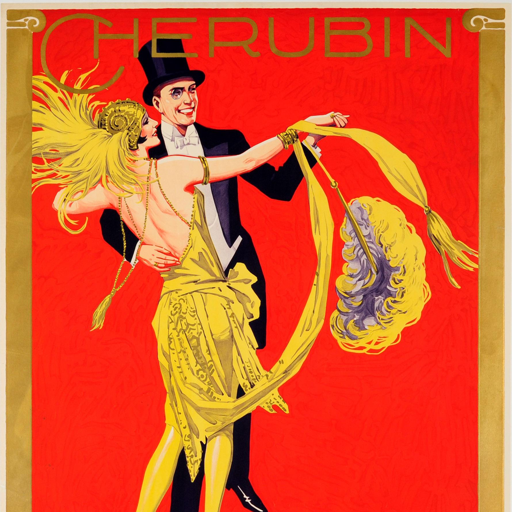 Original-Vintage-Tänzerplakat für das Münchner Fasching-Herbst im Cherubin-Gebäude (Deutsch) im Angebot