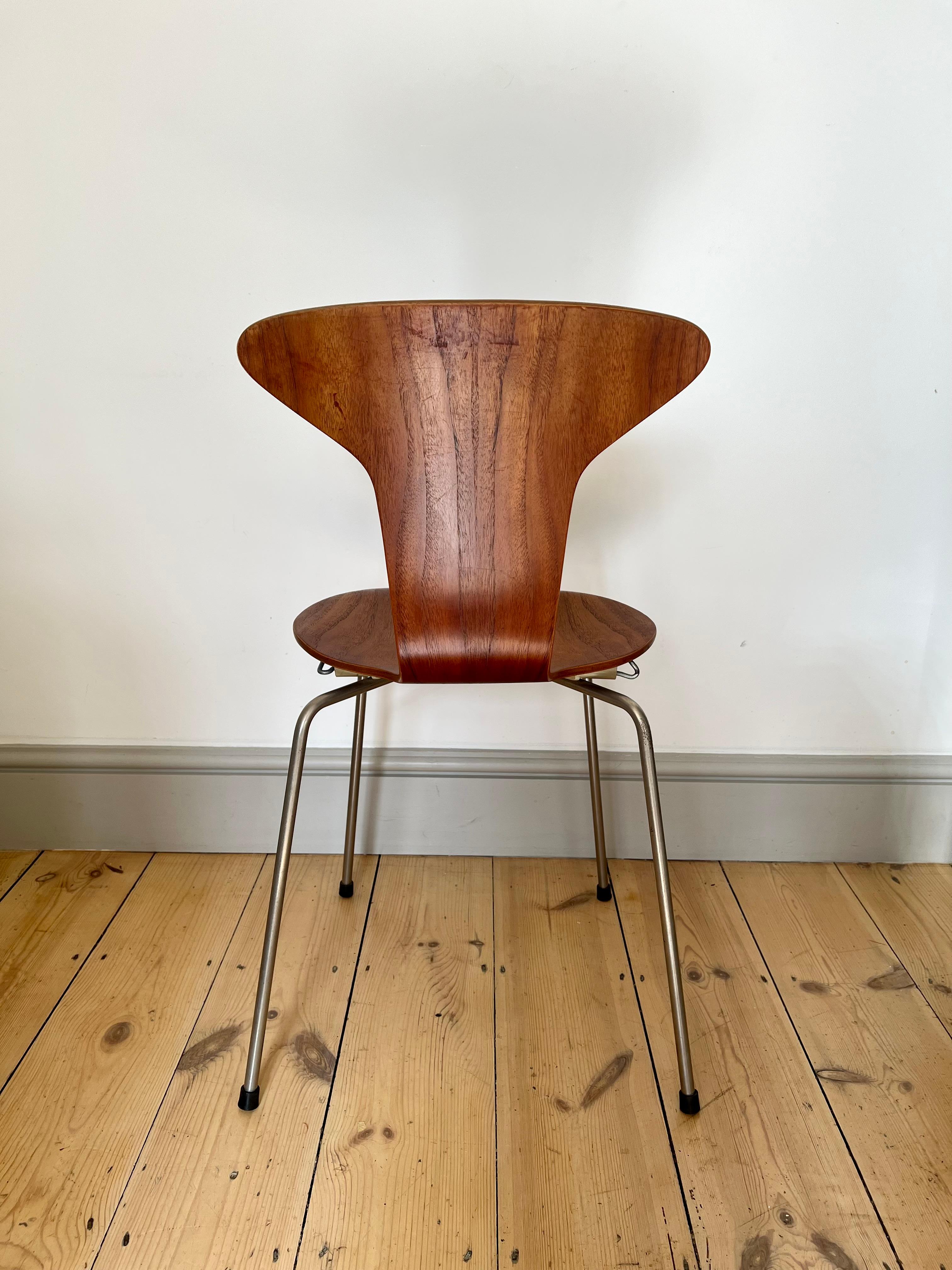 Original Vintage Danish 1960s Arne Jacobsen 3105 / Munkegaard / Mosquito Chair (Teakholz) im Angebot