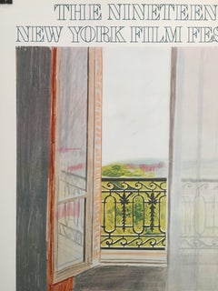 Original Vintage David Hockney Exhibition Poster 'New York Film Festival', 1981