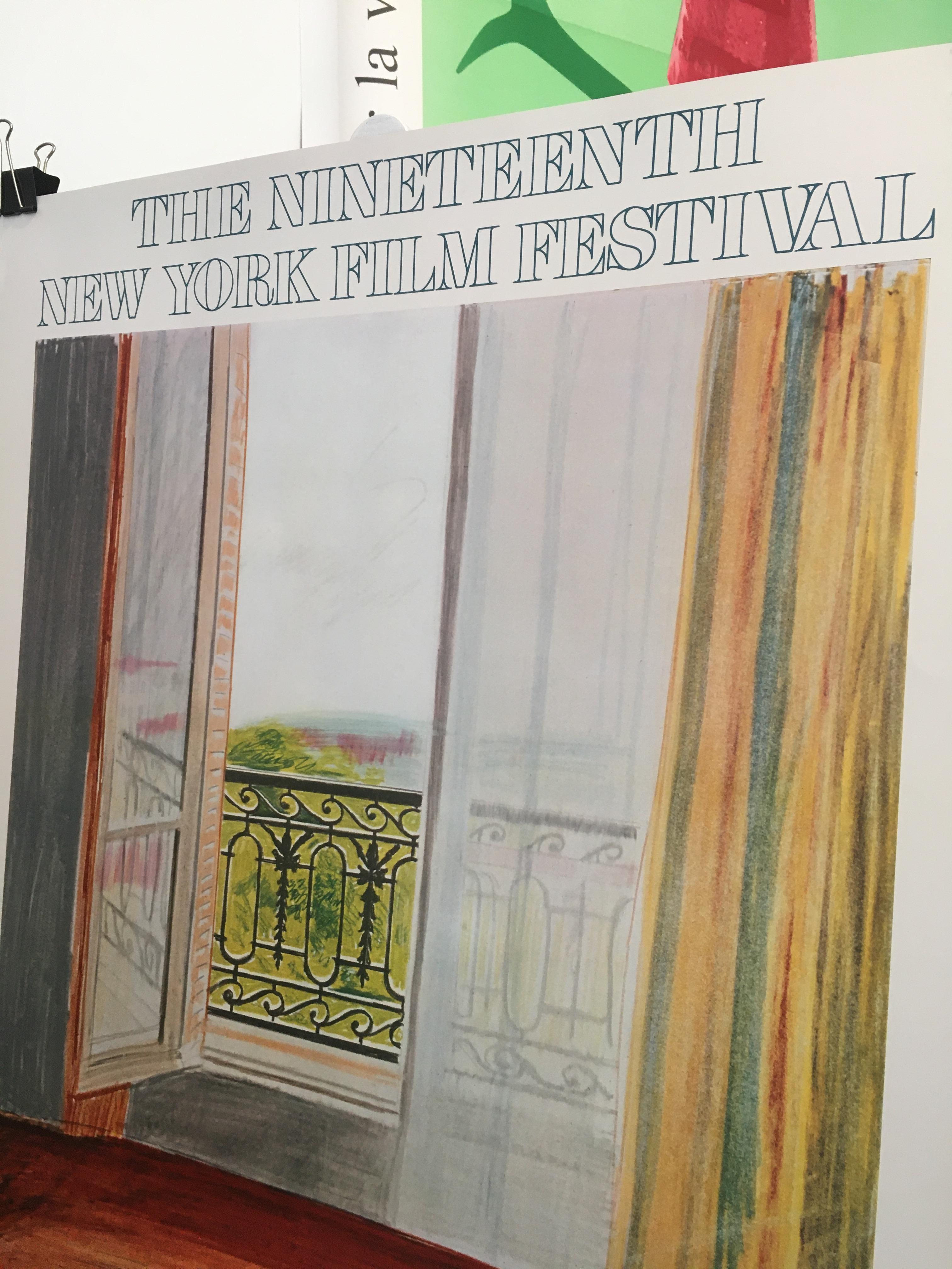 Unknown Original Vintage David Hockney Exhibition Poster 'New York Film Festival', 1981