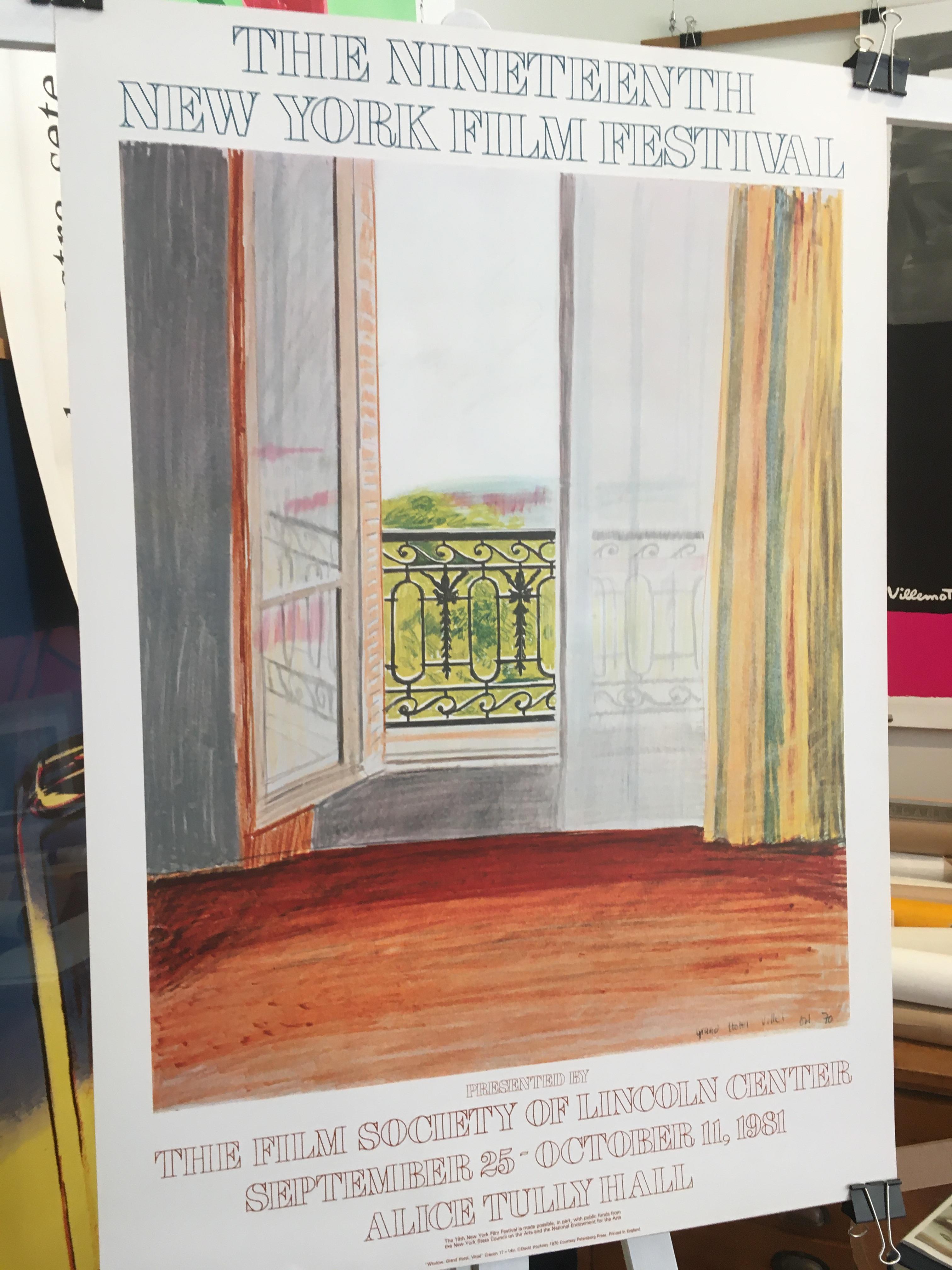 Original Vintage David Hockney Exhibition Poster 'New York Film Festival', 1981 In Good Condition In Melbourne, Victoria