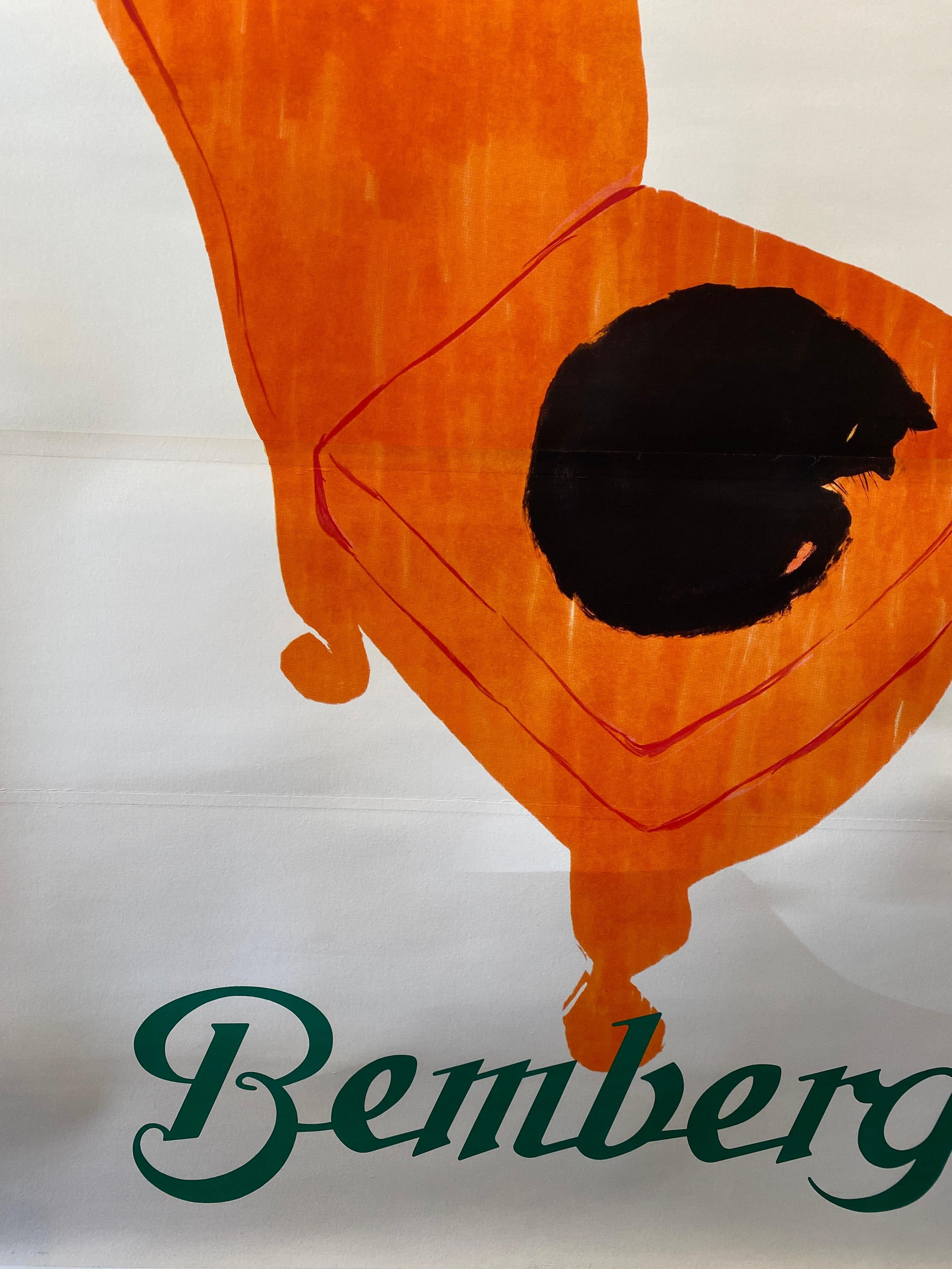 Originales Original-Vintage-Doppelblattplakat „Bemberg Arredamento Cat“ von Rene Gruau im Angebot 4