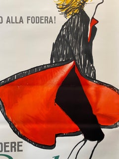 Original Vintage Double Sheet Poster, 'Occhio Alla Fodera!' by Rene Gruau