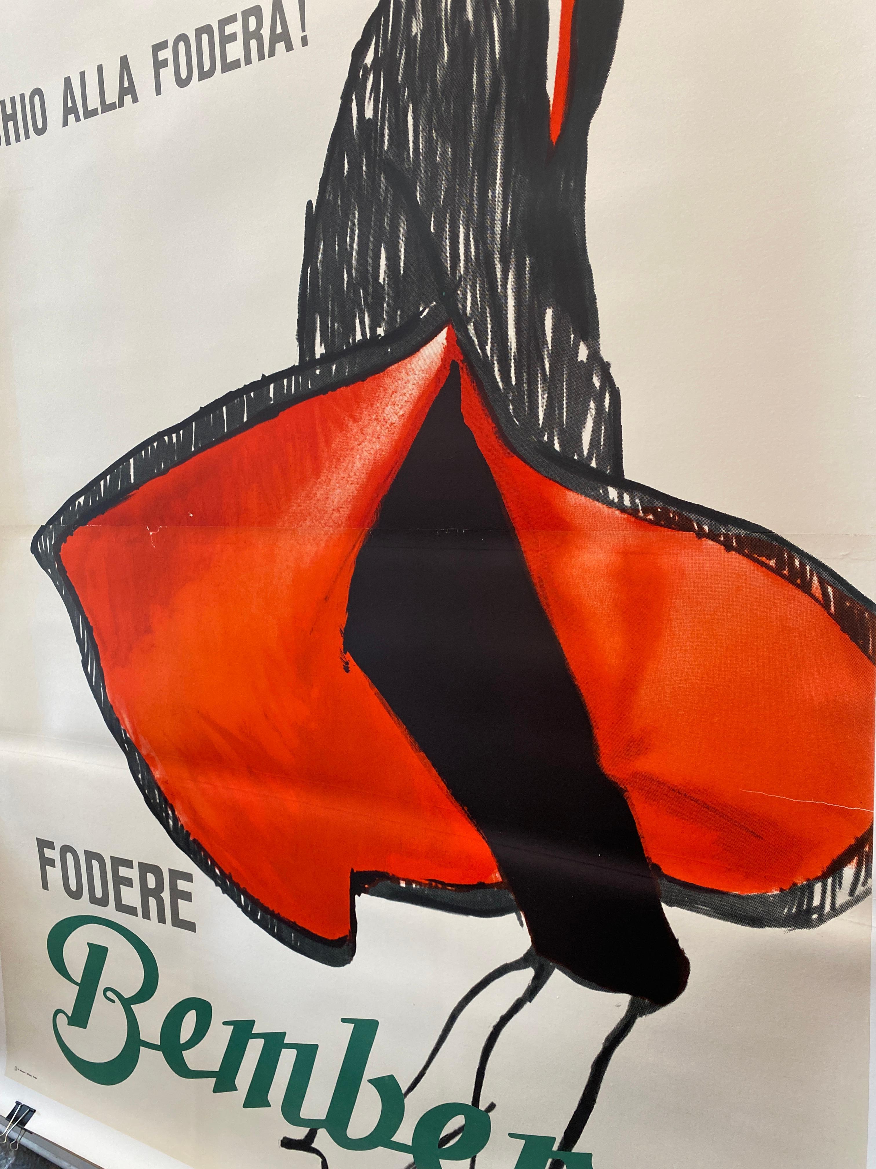 Original-Vintage-Doppelblattplakat „Occhio Alla Fodera“ von Rene Gruau, „Occhio Alla Fodera“ im Zustand „Gut“ im Angebot in Melbourne, Victoria
