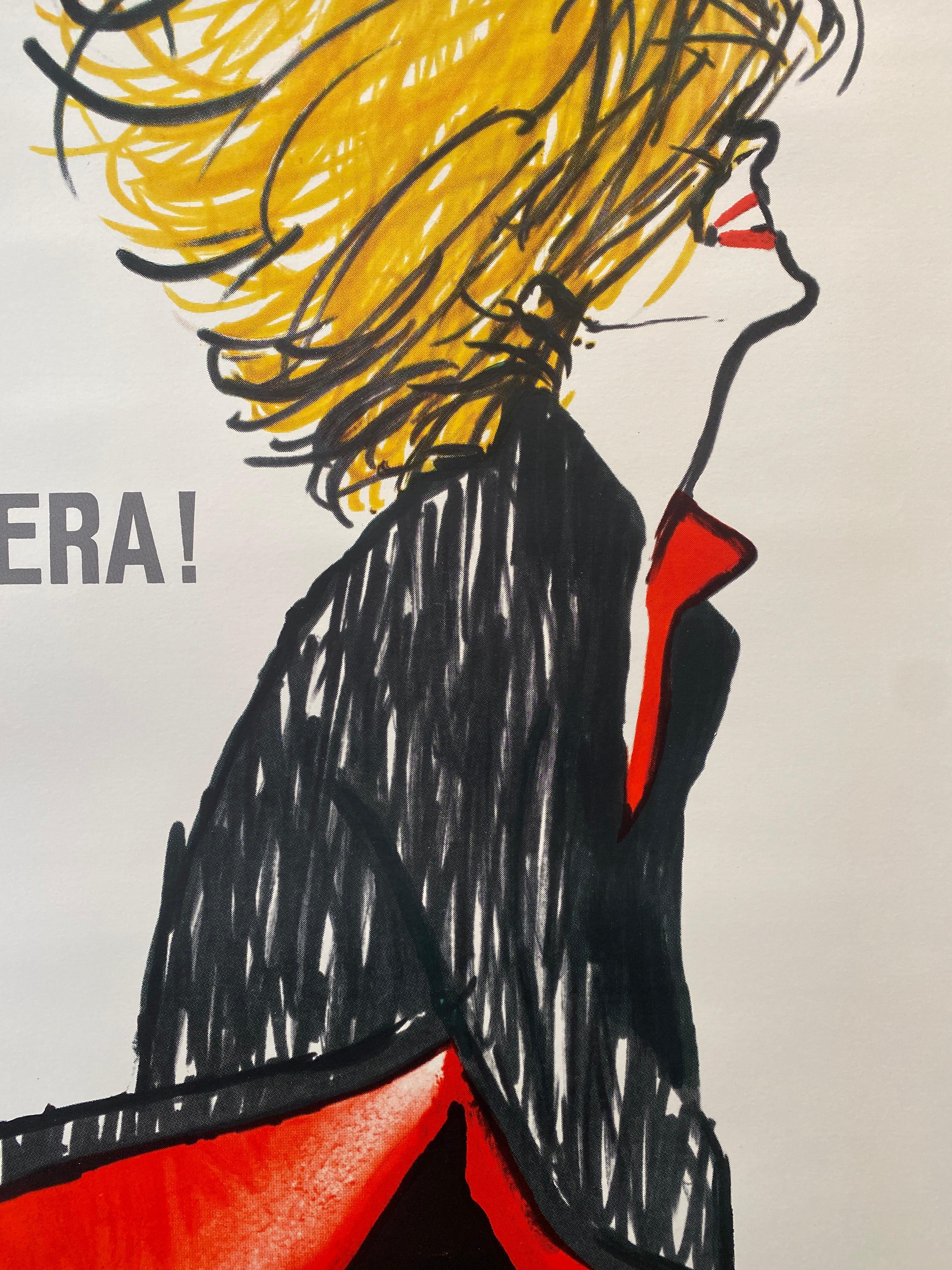 Original-Vintage-Doppelblattplakat „Occhio Alla Fodera“ von Rene Gruau, „Occhio Alla Fodera“ im Angebot 1
