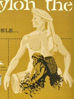 Original Vintage Drink Advertising Poster Ceylon Tea Benefits Midcentury Art