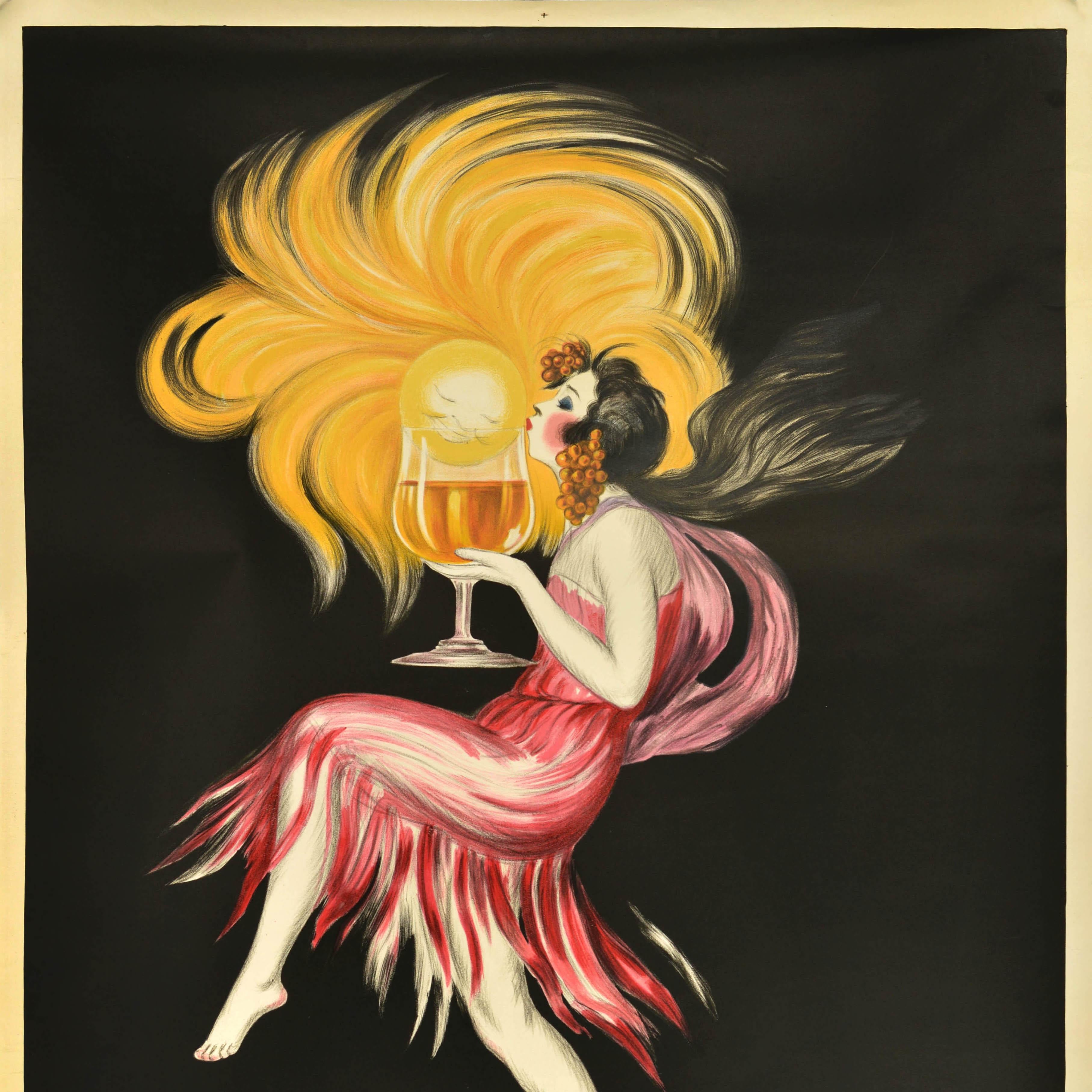 French Original Vintage Drink Advertising Poster Cognac Monnet Leonetto Cappiello For Sale