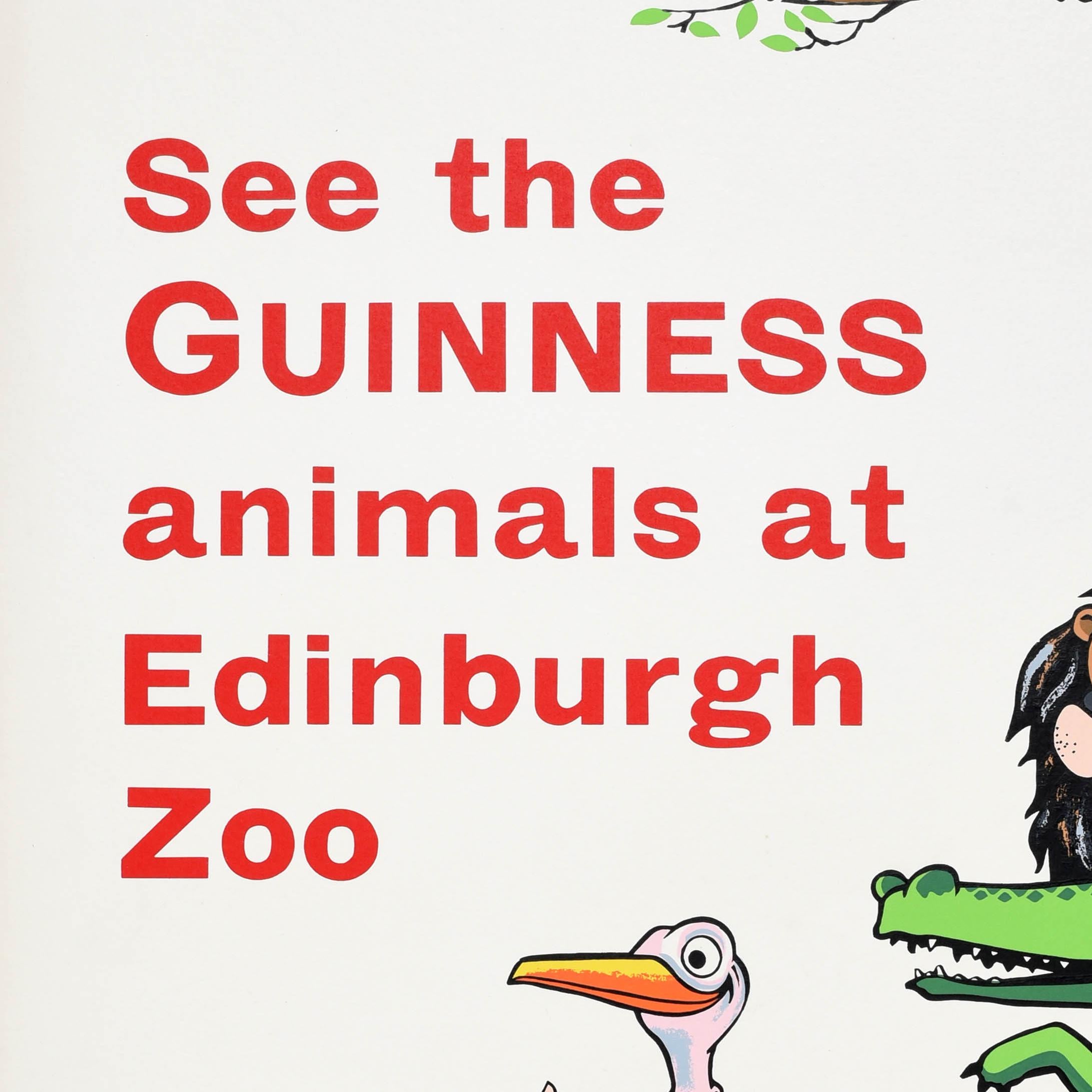 Original-Vintage-Werbeplakat Guinness Edinburgher Zoo-Tier, Vintage im Zustand „Gut“ im Angebot in London, GB