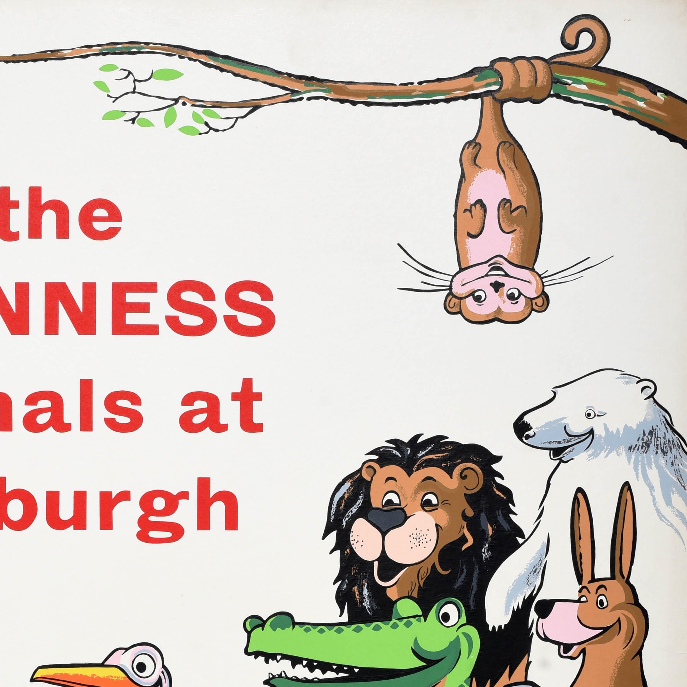 Original-Vintage-Werbeplakat Guinness Edinburgher Zoo-Tier, Vintage (Mitte des 20. Jahrhunderts) im Angebot