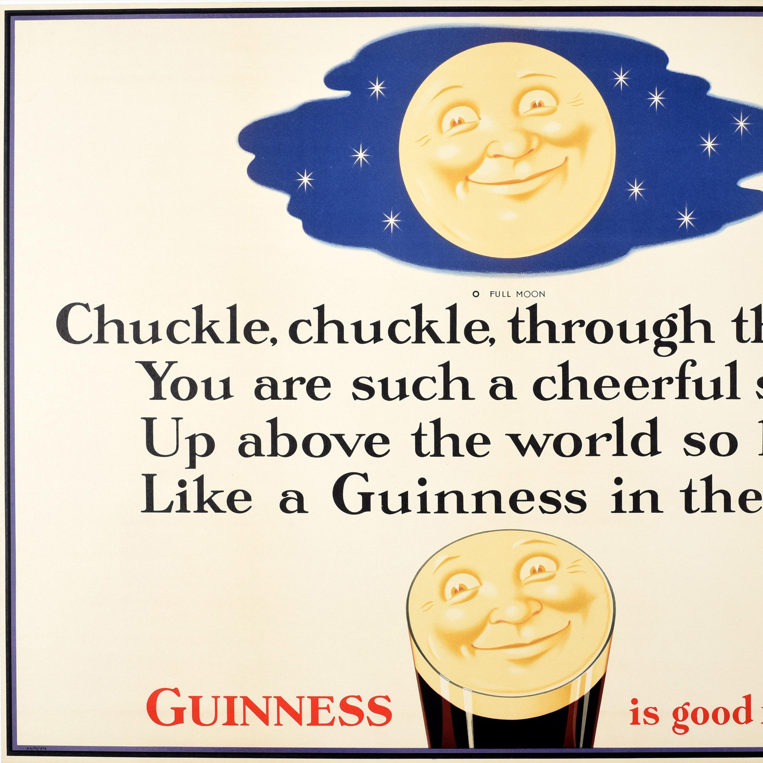 Britannique Affiche publicitaire originale vintage Guinness Is Good For You, Art Lullaby en vente