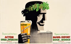 Original Vintage Drink Advertising Poster Swan Brewery Export Belgian Beer