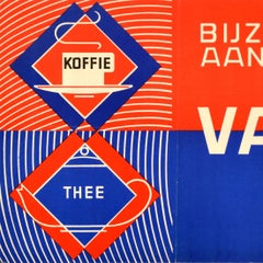 Original Vintage Drink Advertising Poster Van Nelle Coffee Tea Fresh In Stock