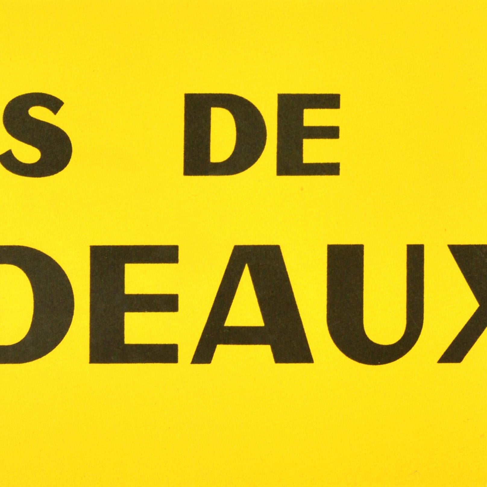 Metà XX secolo Poster pubblicitario d'epoca per bevande Vins De Bordeaux Anchor Vino Francese in vendita
