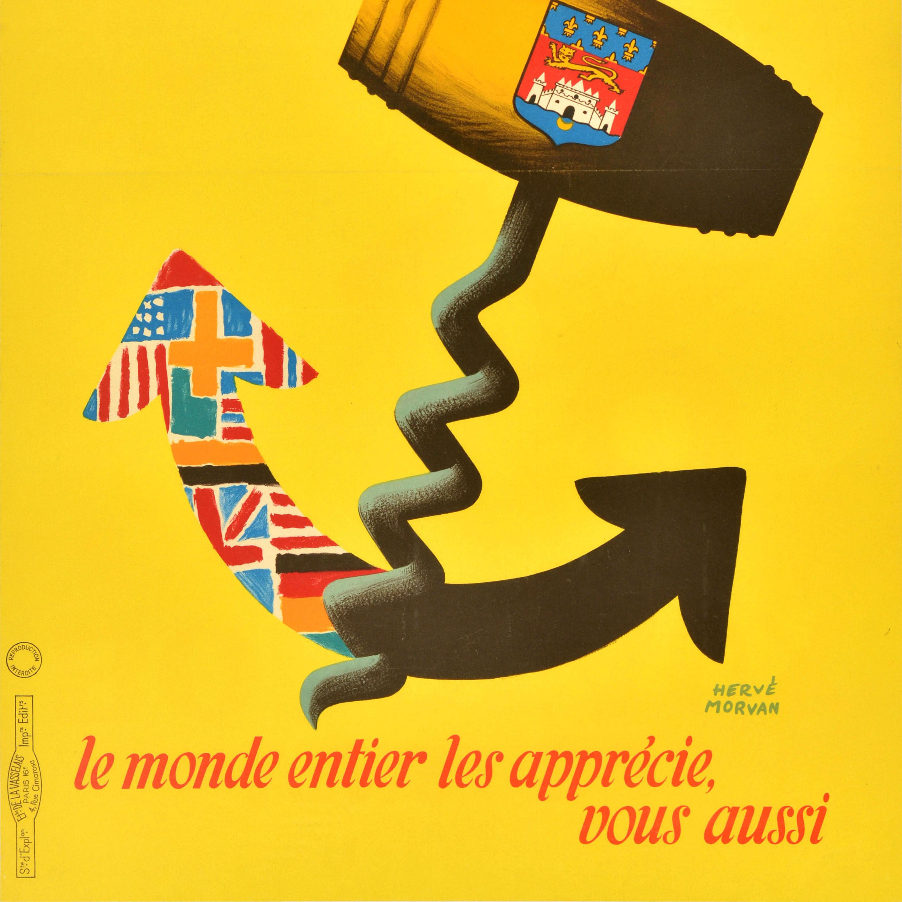Original-Vintage-Werbeplakat „Vintage-Getränke“, Weinanker Morvan im Zustand „Gut“ im Angebot in London, GB